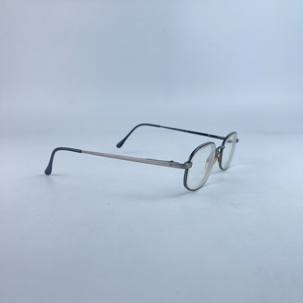 Baron‎ A7057 Men's Eyeglasses Frame Silver Metal Full Rim Rectangle 48-20-140 mm - Picture 6 of 12